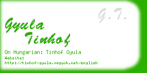 gyula tinhof business card